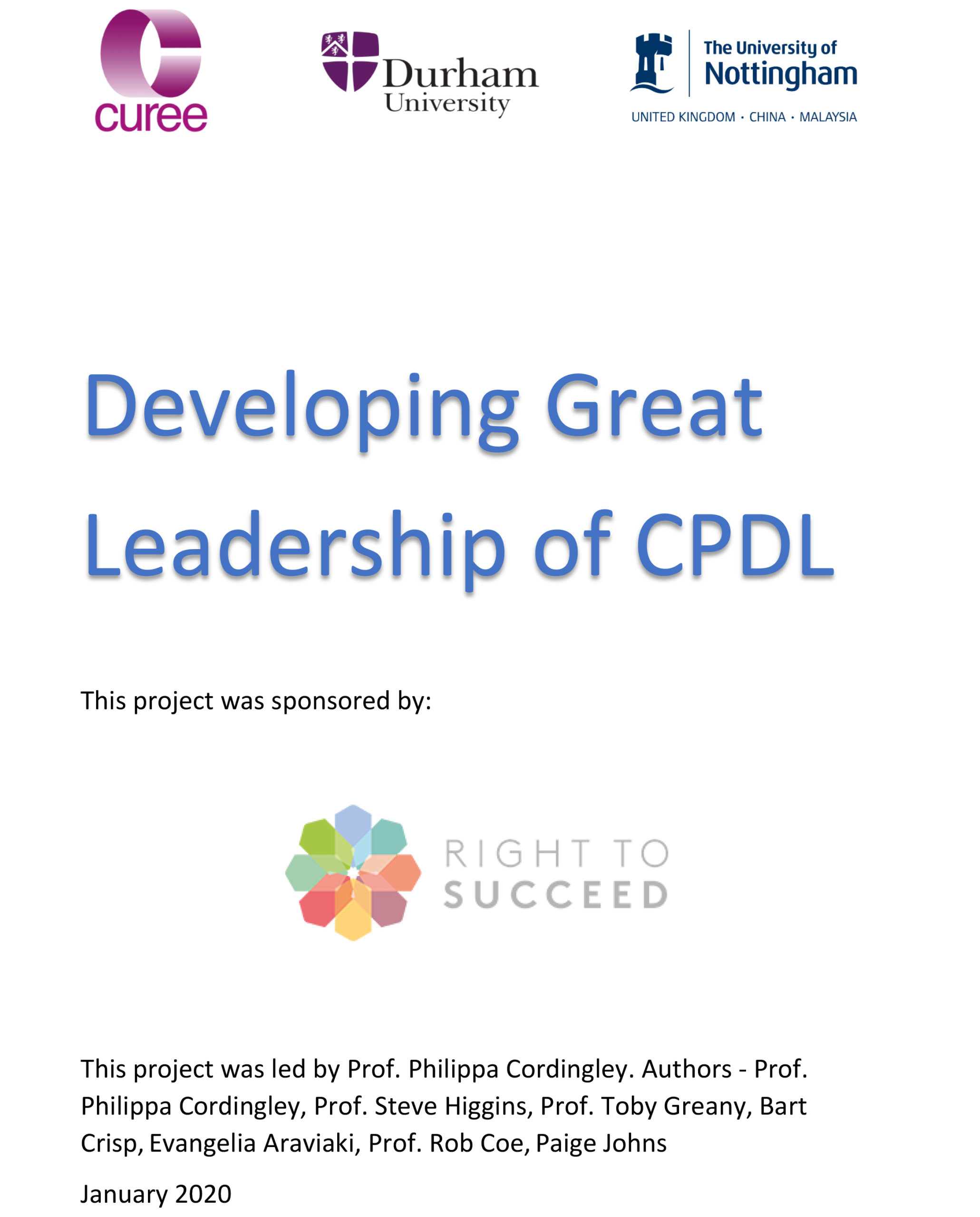 Developing great leadership of CPDL