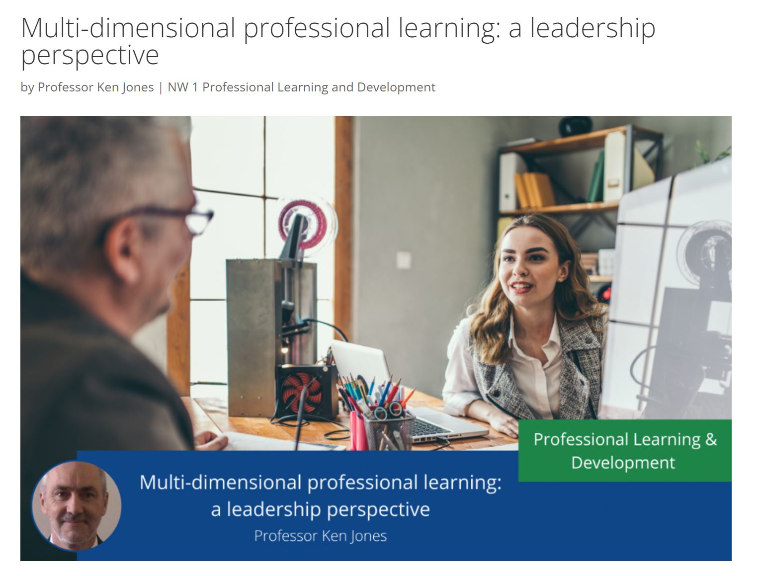 Multi-dimensional professional learning