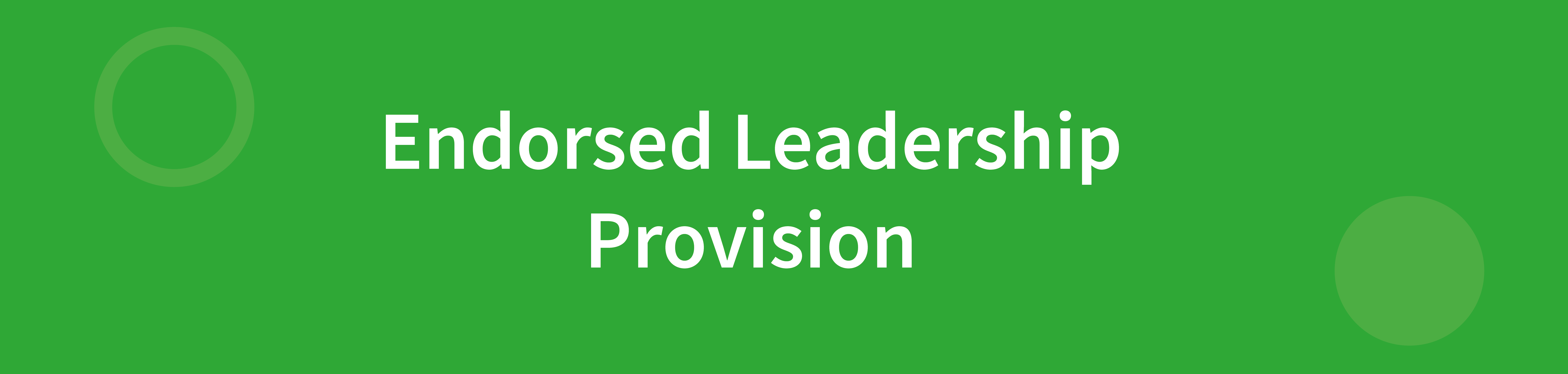 Endorsed Leadership Provision Header