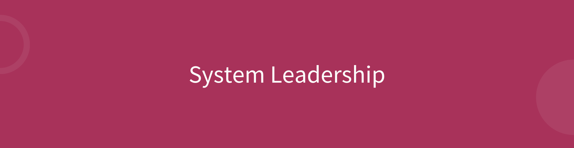 System Leadership Header English