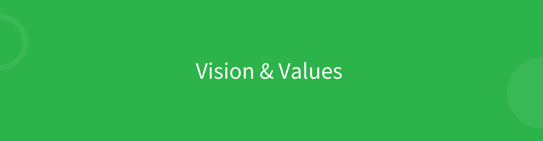 Vision & Values Header English