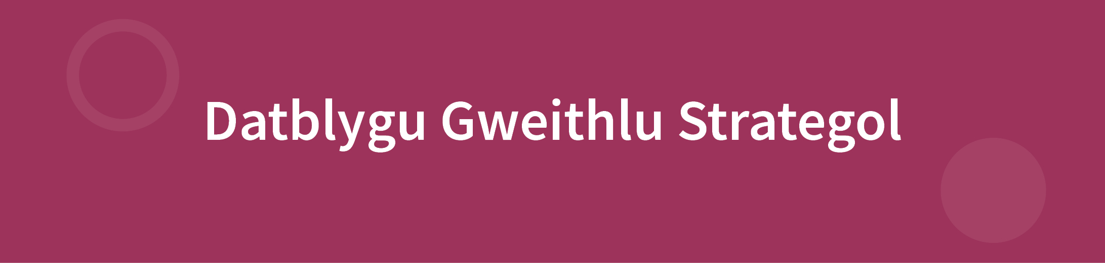 Strategic Workforce Development Header Welsh