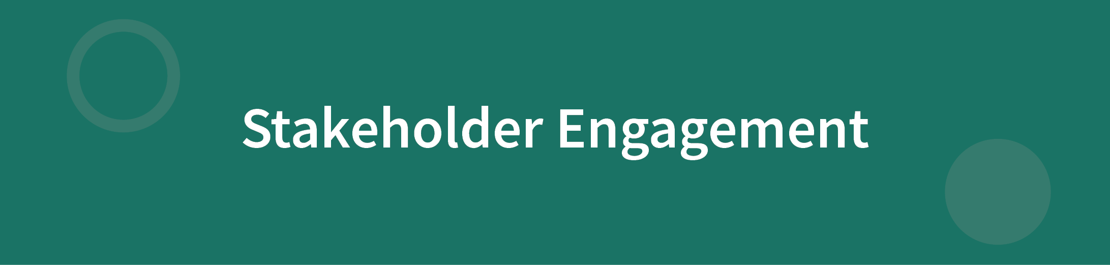 Stakeholder Engagement Framework Header