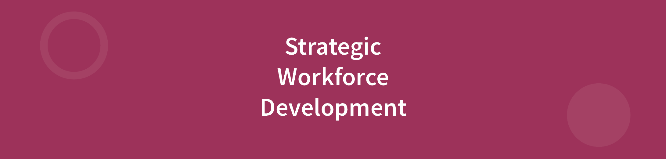 Strategic Workforce Development written in white text on purple background