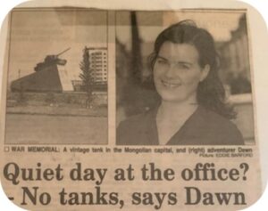Newspaper clipping, Quiet day at the office? No tanks, says Dawn